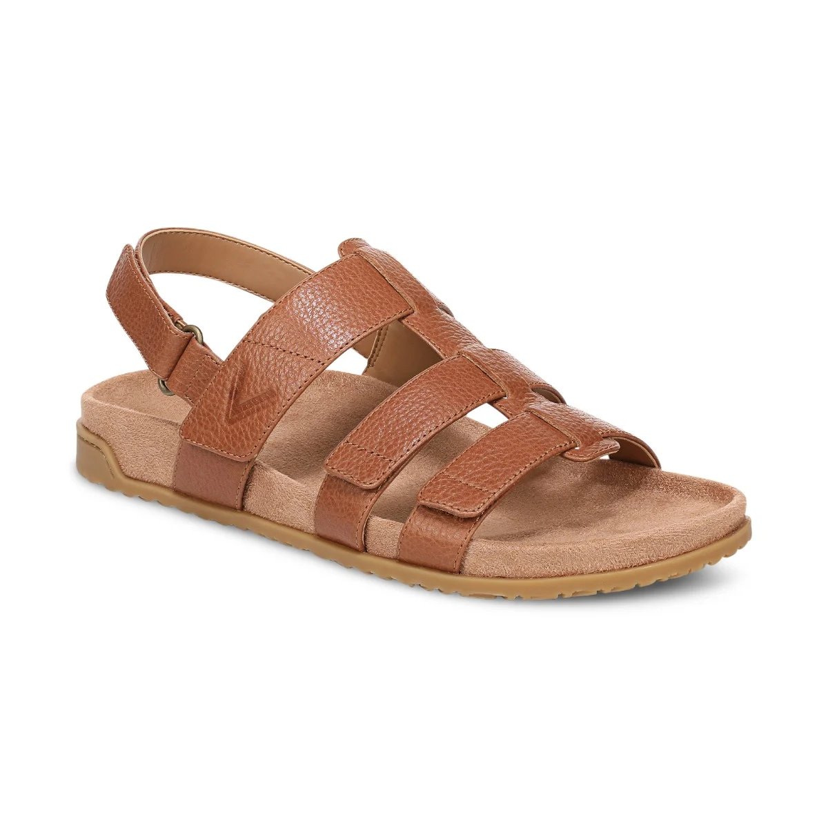 Vionic Women's Eureka Strappy Sandal with Arch Support in Tan Leather, Size