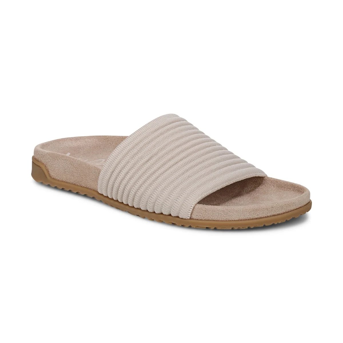 Vionic Women's Evie Knit Slide Sandal with Arch Support in Cream, Size 6.5