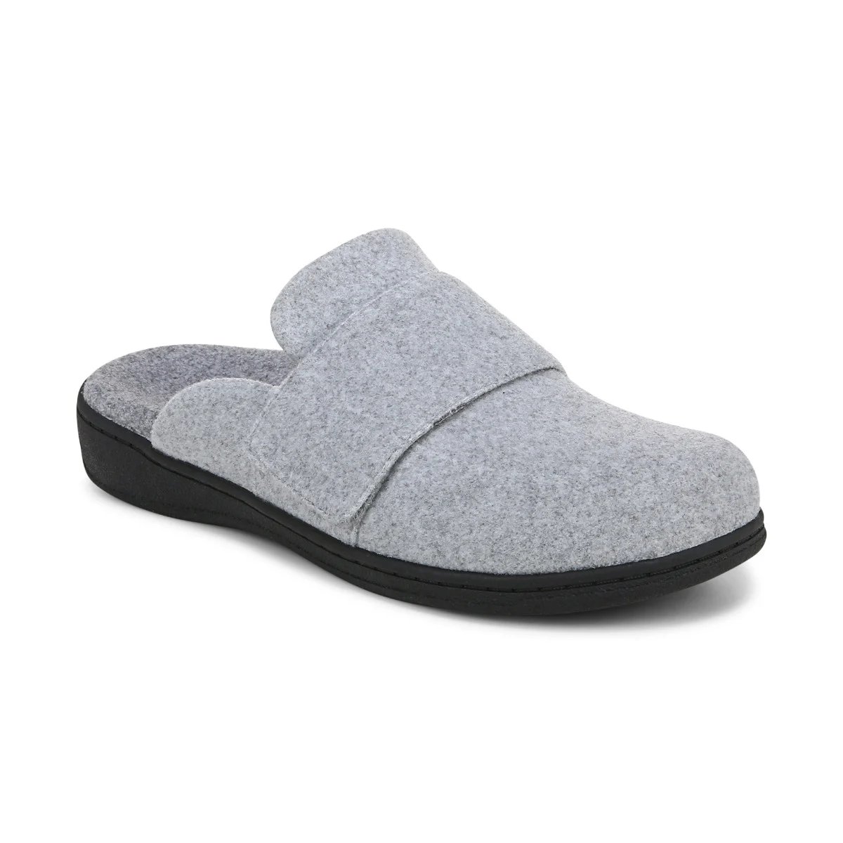 Vionic Women's Gemma II Mule Slipper with Arch Support in Light Grey Flannel, Size