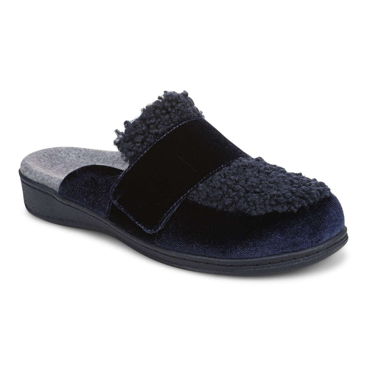 Vionic Women's Gemma II Mule Slipper with Arch Support in Navy Blazer Velvet, Size