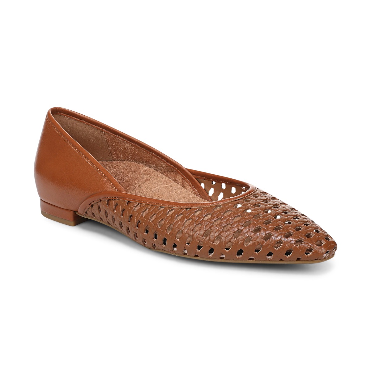 Vionic Women's Gracia Woven Ballet Flat with Arch Support in Tan Leather, Size