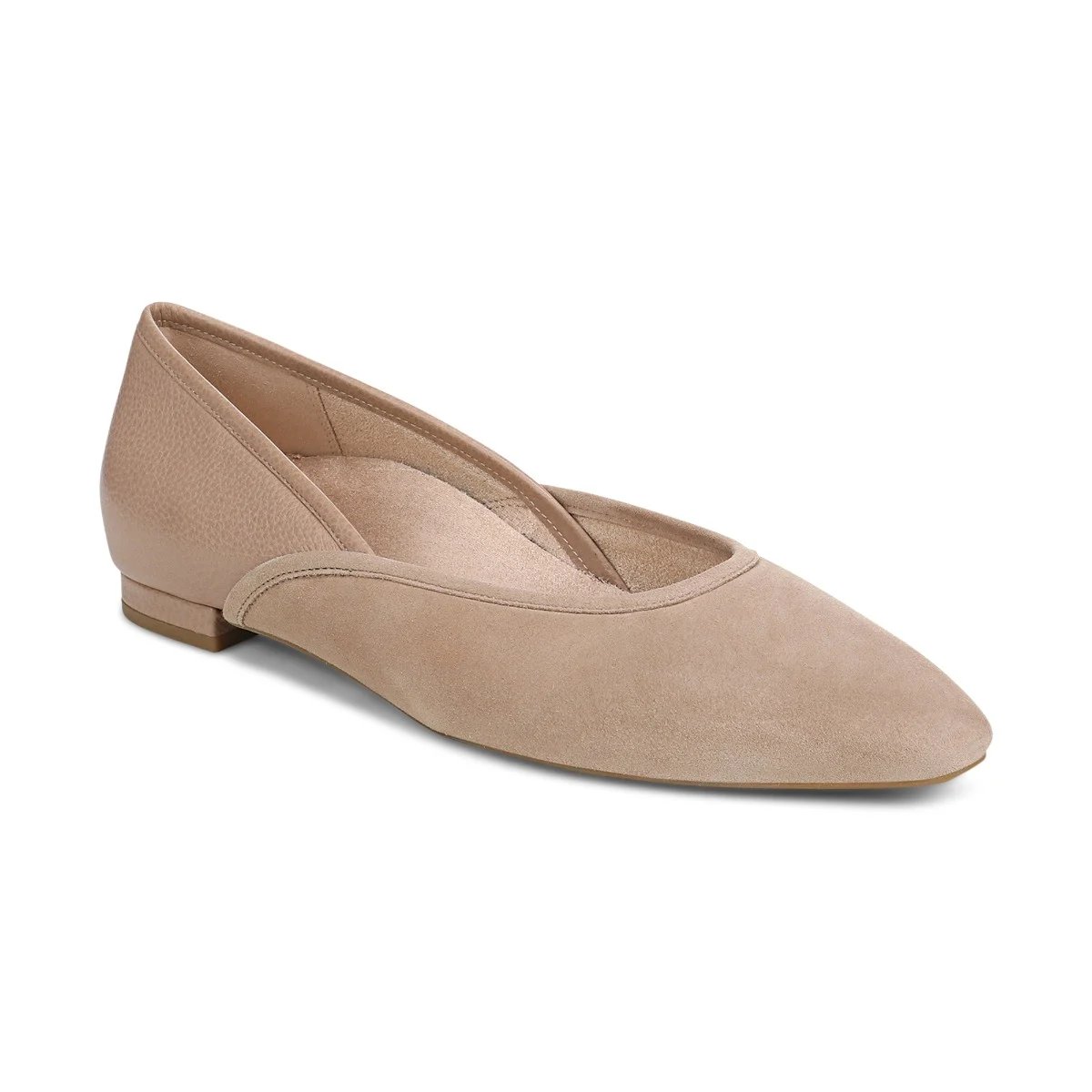 Vionic Women's Gracia Ballet Flat with Arch Support in Desert Sand Suede, Size
