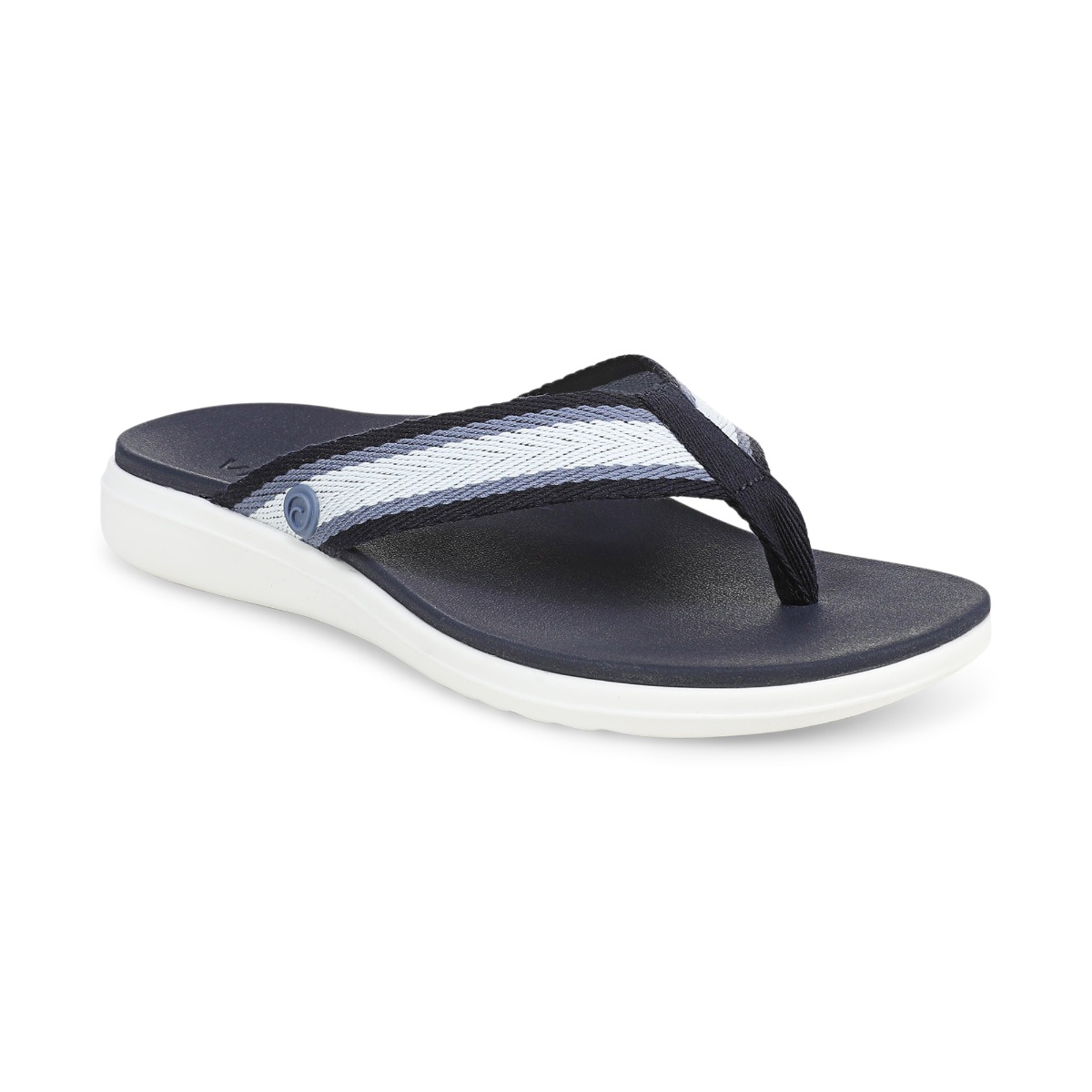 Vionic Women's Indigo Toe Post Sandal with Arch Support in Navy Blazer Multi, Size