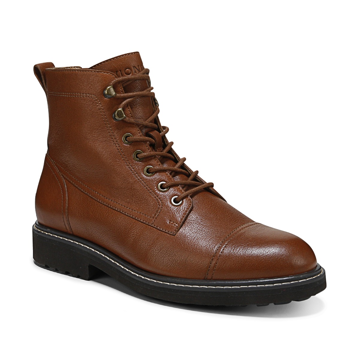 Vionic Men's Livermore Lace Up Boot with Arch Support in Tan Leather, Size