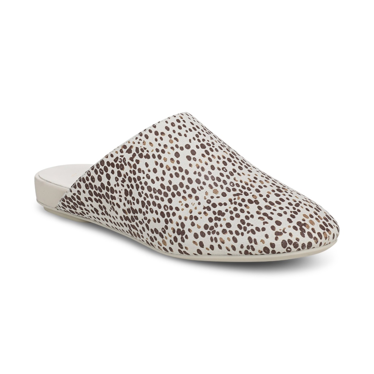 Vionic Women's Opal Slip On Mule with Arch Support in Cream Multi Suede, Size