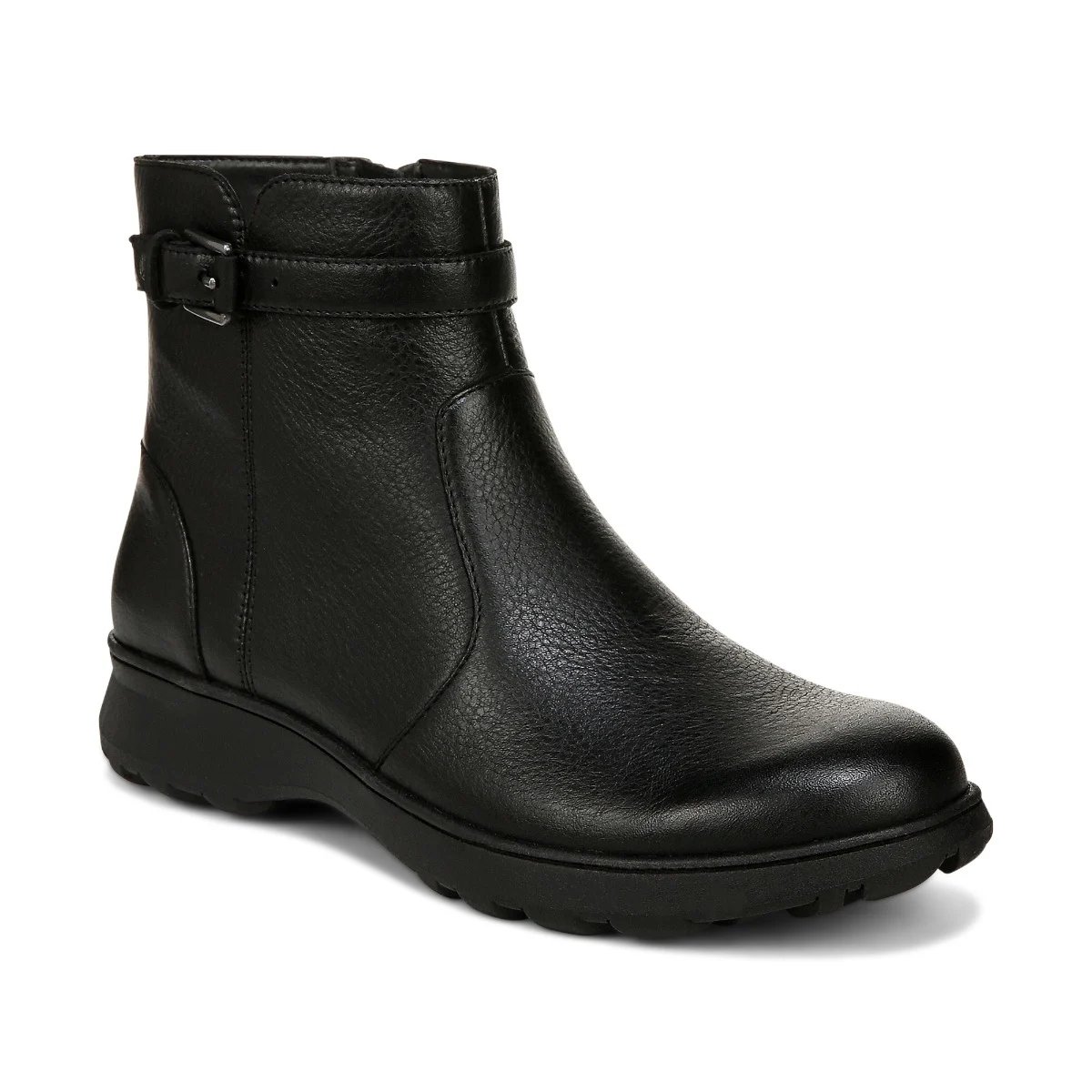 Vionic Women's Redding Ankle Boot with Arch Support in Black Leather, Size