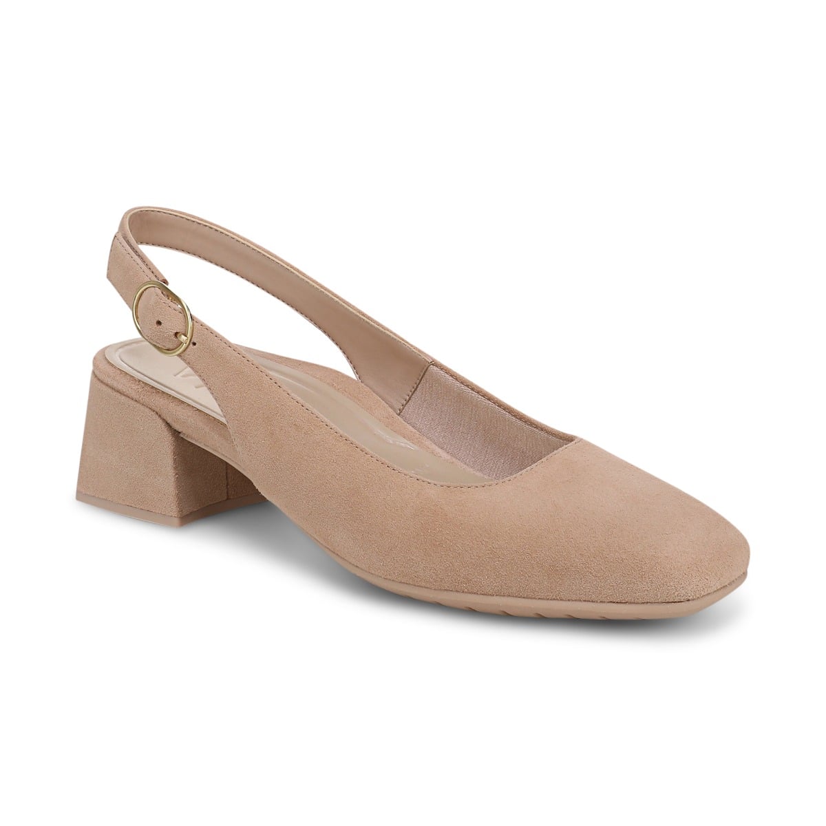 Vionic Women's Reyes Slingback Block Heel with Arch Support in Rugby Tan Suede, Size