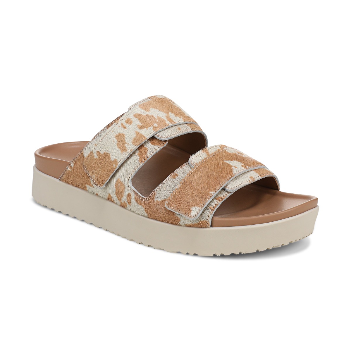 Vionic Women's Riviera Platform Sandal with Arch Support in Brown Multi Haircalf, Size