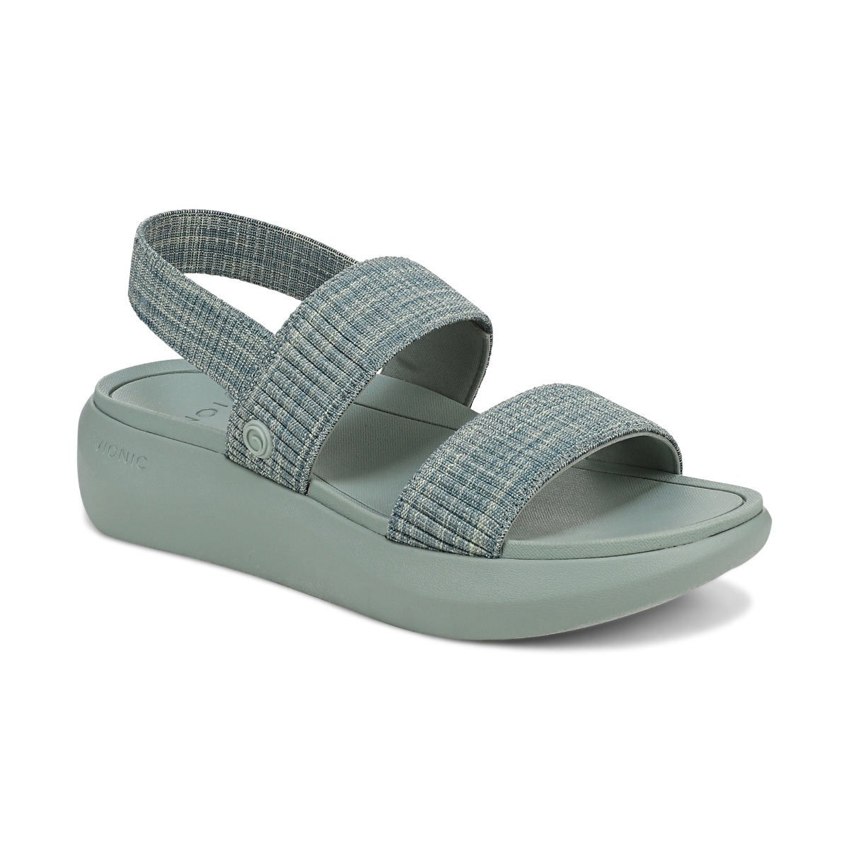 Vionic Women's Sky Platform Slingback Sandal with Arch Support in Iceberg Green, Size