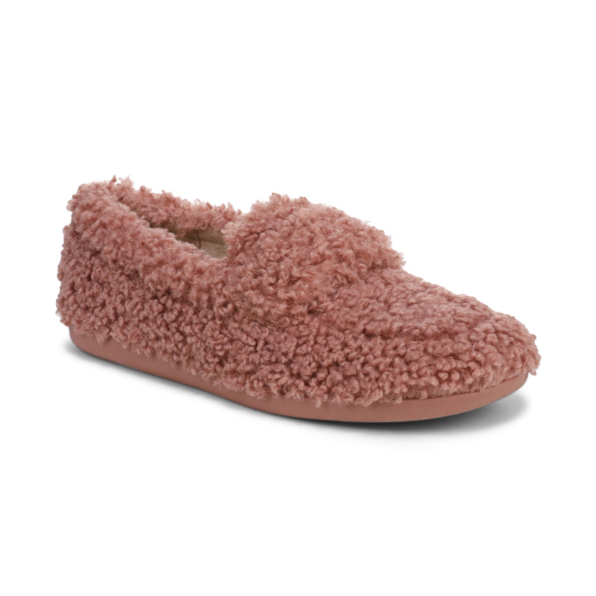 Vionic Women's Snuggle Slipper with Arch Support in Cinder Rose Shearling, Size