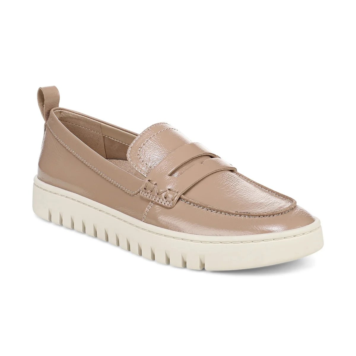 Vionic Women's Uptown Loafer with Arch Support in Desert Sand Patent Leather, Size
