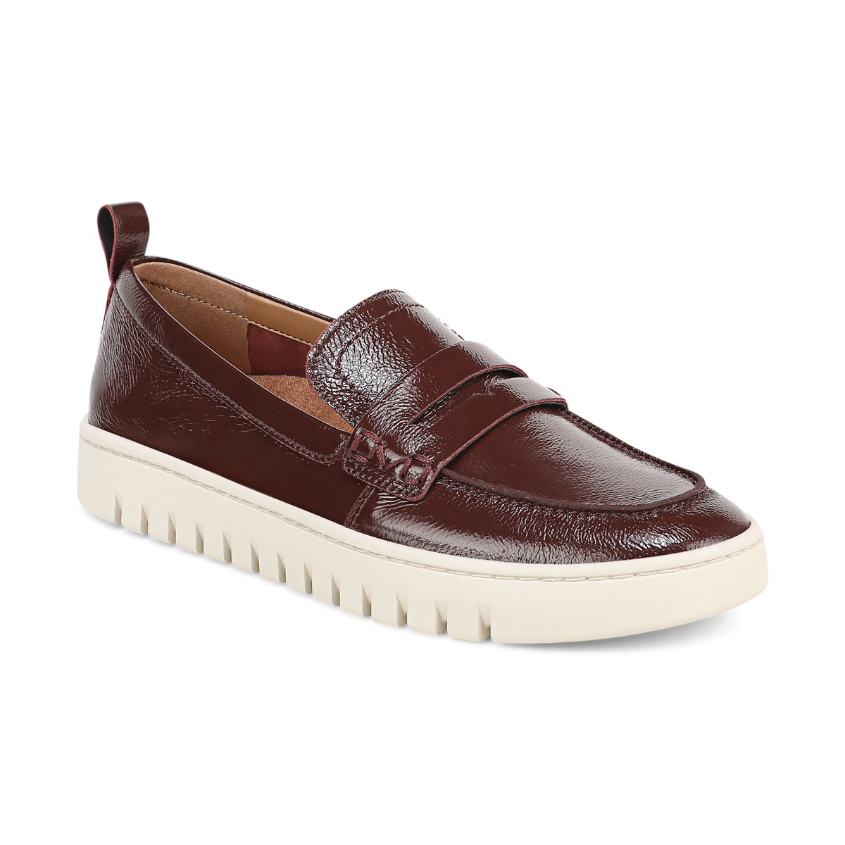 Vionic Women's Uptown Loafer with Arch Support in Mulled Wine Patent Leather, Size